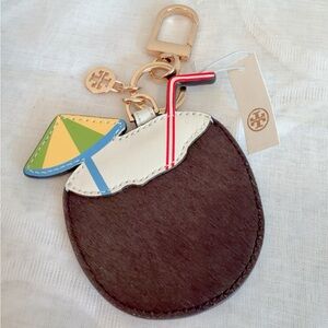 NWT Tory Burch Coconut Cocktail Key Fob Bag Charm - Rare!